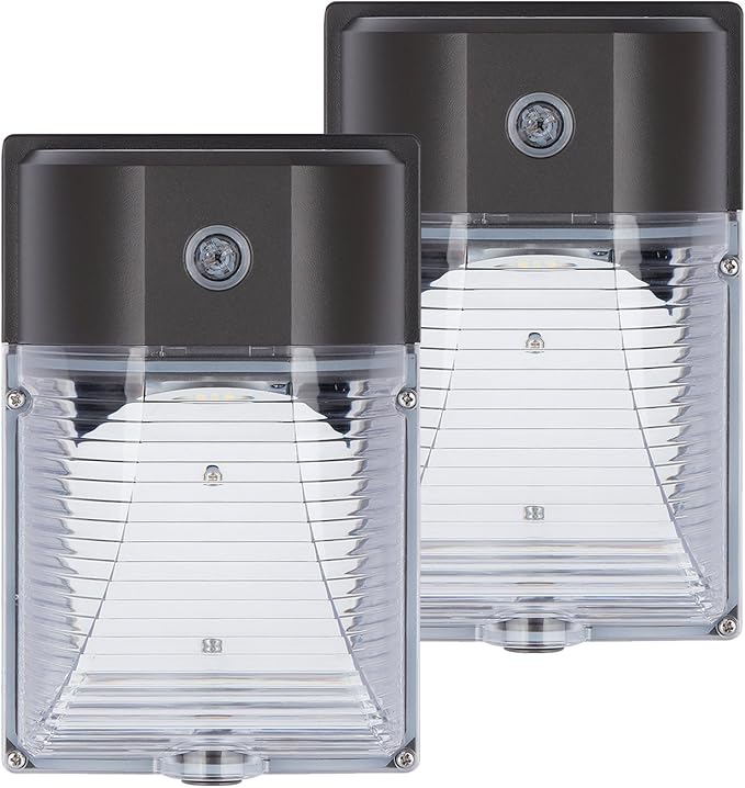LED Wall Pack Light 26W (150-250W Equivalent)with Photocell Dusk to Dawn3000LM 5000k Daylight WhiteIP65 Outdoor Security LightsETL (2 Pack 26 Watt)