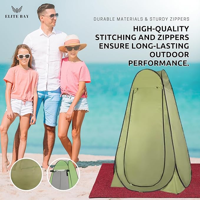 Waterproof Tent with Two Windows – 170T Polyester Lightweight Shelter for Outdoor Hiking &amp Beach | Single &amp Double Size Options | Easy Setup | Portable Green Pop-Up Tent for 1-2 Persons