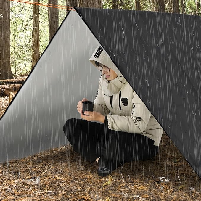 RedSwing 6 Pack Heavy Duty Reflective Survival Space Blankets Multipurpose Emergency Thermal Blanket for All Weather Black