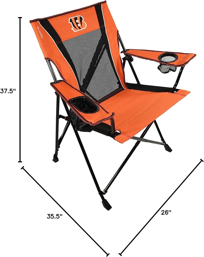 Kijaro Sports Fan Folding Chair 26 L x 35.5 W x 37 H Cincinnati Bengals