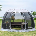 LEEDOR Pop Up Screen House 6-10-15 Person Outdoor Screen TentCamping Screen Room with Carry Bag Screened Gazebo with Mosquito Netting Instant UV Resistant Sun Shelter for Garden Patio Backyard