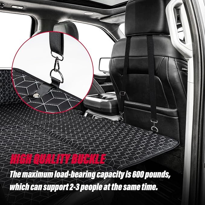 OHMU Non Inflatable Truck Bed Air Mattress for Large TruckCar Travel Camping Back Seat Extender for F150/RAM 1500/Toyota/Silverado/GMC/Tundra