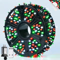 JMEXSUSS 400 LED Red White and Green Christmas Lights 132ft Christmas Tree Lights with Remote Outdoor Indoor String Light Plug in for Tree Patio House Yard Bush Decor