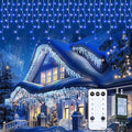Minetom 100ft Christmas Icicle Lights for Outside832 LEDs Christmas String Lights 156 Drops with RemoteTimer FunctionDimmable Waterproof Outdoor Icicle Light