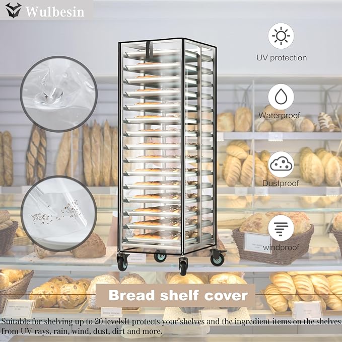 Bread Pan Rack Cover28 Lx23 Wx64 H (Transparent 28 “ x 23 ” x 64 )