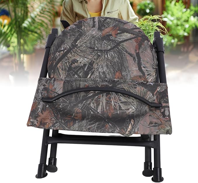 Pssopp Folding Rotating Fishing Outdoor Chair Anti Wear 600D Oxford Cloth Strong Weight Capacity 360 Degree Rotating Camping Chair for Hiking