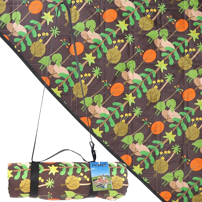 Outdoor Picnic Blanket Brown Tree 60x80 Sandproof Beach Blanket Waterproof Picnic Blankets Foldable for Caming Beach Outdoor Activities.