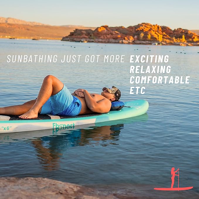 Inflatable SUP Paddle Board Pillow - Waterproof Self Inflatable Compact Travel Pillow - Also Great for Camping Airplanes Hammocks &amp More - Adjustable Neck Support with Built in Anti-Slip Straps