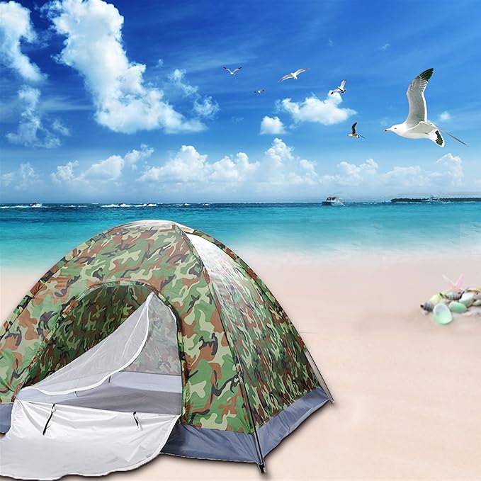 2-4 Person Camping Tent – 10 Minute Setup Lightweight Waterproof Outdoor Tent for Camping Portable Dome Tent with UV Protection (Camouflage)