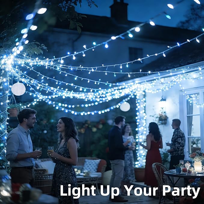 750 LED Christmas String Lights Outdoor 240FT Twinkle Fairy Lights with Timer &amp Memory 12 Modes Dimmable Waterproof Tree Light for House Patio Wedding Party Christmas Decororations Cool White