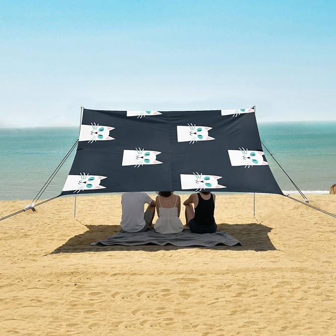 Cute CatCamping Sun Shelters 9.2 x 10.5 FT Beach Canopy Tent Sun Shade with Carrying Bag for Camping Trips Fishing Backyard Fun or Picnics 21341660