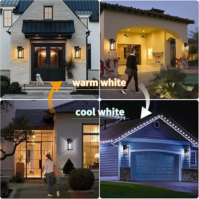 Solar Wall Lights Outdoor Solar Wall Sconce with 3 Lighting Modes &amp Motion Sensor Waterproof Porch Light with Clear Panel for Garage Porch Yard Front Door 5.8 x 5.8 x 13.58 in