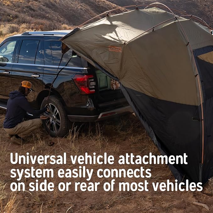 Kelty Highroads Overlanding Shelter - Universal Mount Car Camping Tent with Large Zippered Entry Aluminum Frame Adjustable Walls and Windows UV Protection Rainproof Stuff Duffel Included 2024