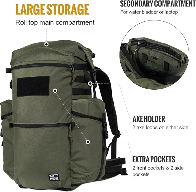 OneTigris Wild Rocket 45L Bushcraft Backpack + OneTigris Dipper Camping Table