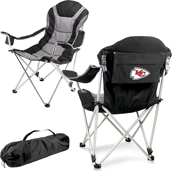Picnic TIME NFL Unisex-Adult NFL Reclining Camp Chair Beach Chair for Adults Sports Chair with Carry Bag