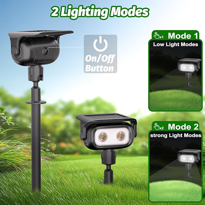 Nreonrick Solar Spot Lights 360° Adjustable Solar Lights Outdoor IP65 Waterproof with 2-in-1 Solar Powered Spotlights for Landscape Lighting for Garden Yard Pathway (Warm White 4 Pack)