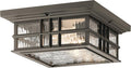 Kichler 49834OZ Craftsman/Mission Two Light Outdoor Ceiling Mount from Beacon Square Collection in Bronze/Dark Finish