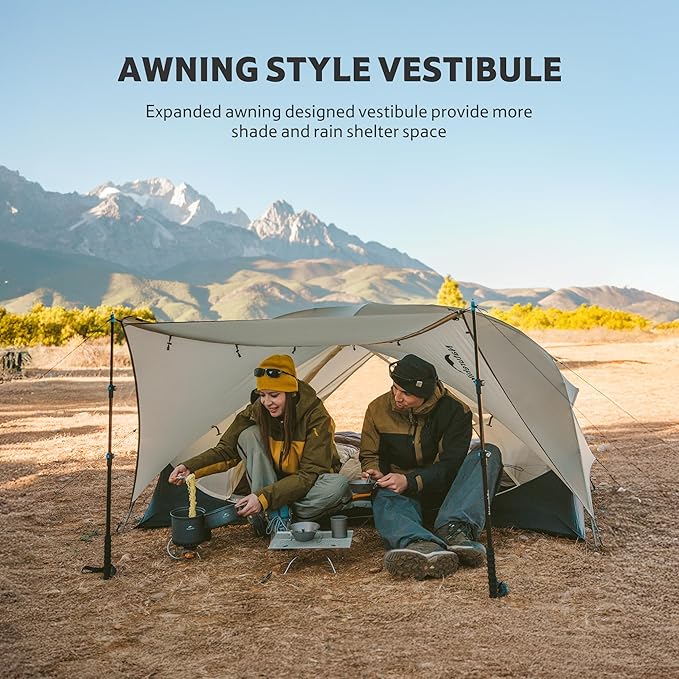 Naturehike Mongar UL 1-2 Person Backpacking Tent15D Nylon Waterproof Ultralight One Person Two Person Tent with Footprint