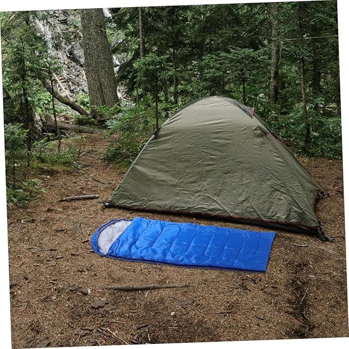 Outdoor for Adults Lightweight Warm Camping Bag with Hollow Cotton Filling Polyester for Backpacking Hiking and Outdoor Blue Envelope Design