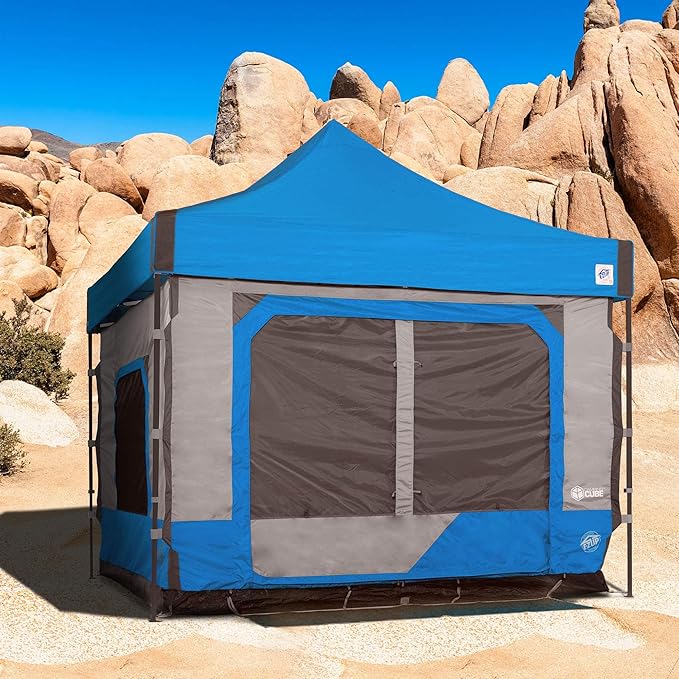 E-Z UP Camping Cube 6.4 Converts 10' Straight Leg Canopy into Camping Tent (Canopy/SHELTER NOT Included) Splash