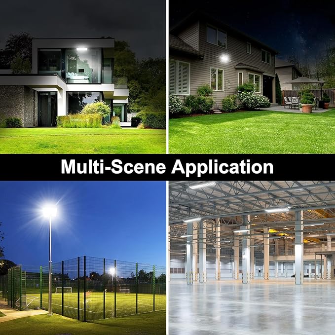 Kekeou 100W LED Flood Lights Outdoor 14000LM Arena Lights Bright Stadium Light 6500K Daylight White IP67 Waterproof Exterior Field Lighting for Garage Yard