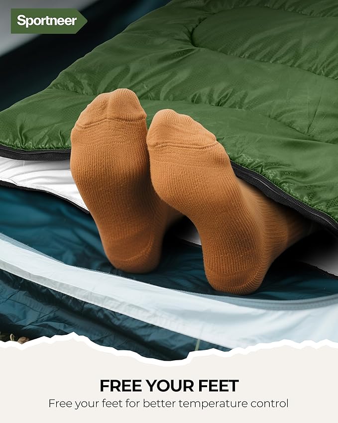 Sportneer Sleeping Bag for Adults &amp Kids Cold Weather &amp Warm Waterproof Camping Sleeping Bag Compact Portable for Camping Hiking &amp Travel