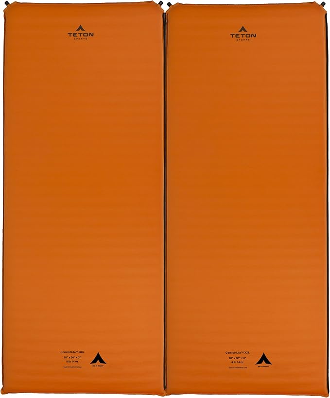 Teton Camping Seat Cushion Stadium Seat Office Chair Car Pad Inflatable Orange