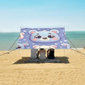 Cute Cartoon Bear Face Design Camping Sun Shelter Beach Tent Portable Beach Sun Shade Outdoor Canopy for Camping Trips Fishing Picnic