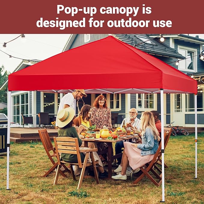 GarveeHome Easy Setup Pop-Up Canopy Tent 10x10ft – Waterproof Outdoor Gazebo with Removable Sidewall UV Protection Portable Sun Shelter for Camping Patio Backyard Events – Classic Model