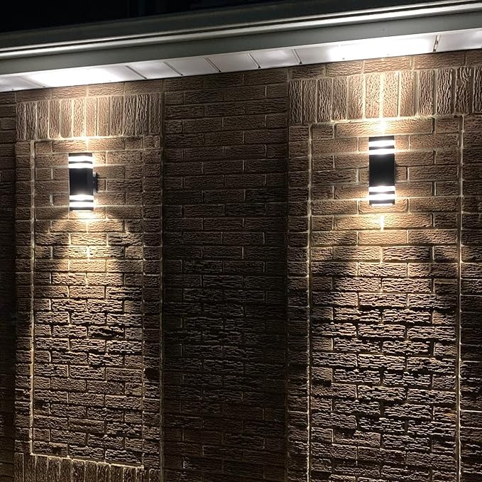 4-Pack Outdoor Wall Lights LED Modern Black Exterior Light Wall Mount Simple Aluminum Waterproof Porch Wall Sconces for Outside House Garage Garden