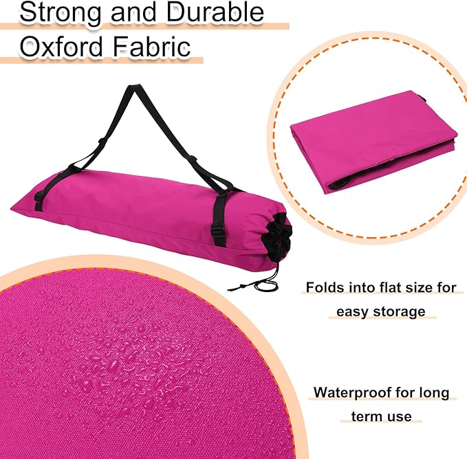 HARFINGTON Camping Chair Replacement Bag 48 Folding Chair Carry Bag Oxford Cloth Storage Tent Bag with Shoulder Strap for Travel Outdoor Camping Sports Rose Red