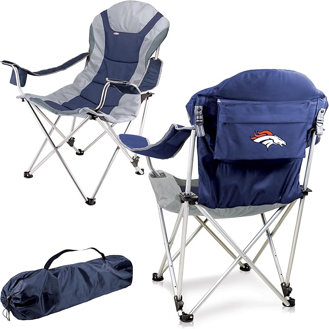 Picnic TIME NFL Unisex-Adult NFL Reclining Camp Chair Beach Chair for Adults Sports Chair with Carry Bag