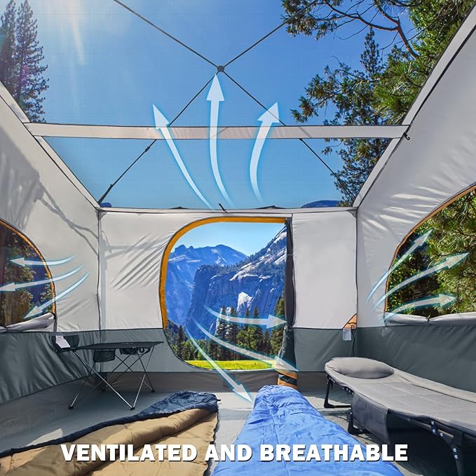 UNP Camping Canopy - Inner Tent - Side Tents - SUV Camping Cube for 10' x 10' Pop Up Canopies (Canopy Pole/Shelter NOT Included) (Gray-Inner Tent)