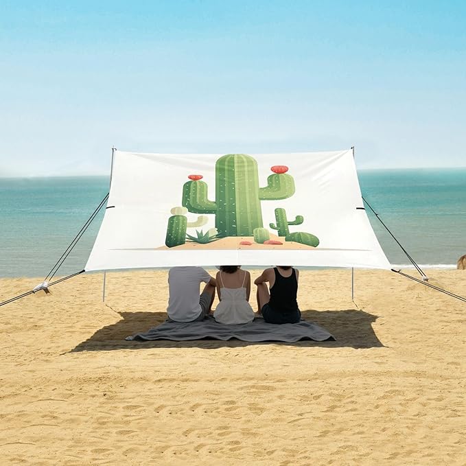 CactusCamping Sun Shelters 9.2 x 10.5 FT Beach Canopy Tent Sun Shade with Carrying Bag for Camping Trips Fishing Backyard Fun or Picnics 21340687