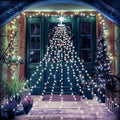 PUHONG Christmas Lights Outdoor Christmas Decoration String Lights16.4Ft 320 LED Tree Lights [8 Modes &amp Waterproof] with 11 Lighted Star for Halloween Xmas New Year Holiday Birthday (White)