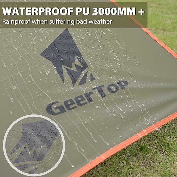 GEERTOP Large Car Side Camping Awning 19 x 11 ft SUV Canopy Tarp Waterproof Outdoor Vehicle Sun Shade Shelter for Truck MPV Van Campers