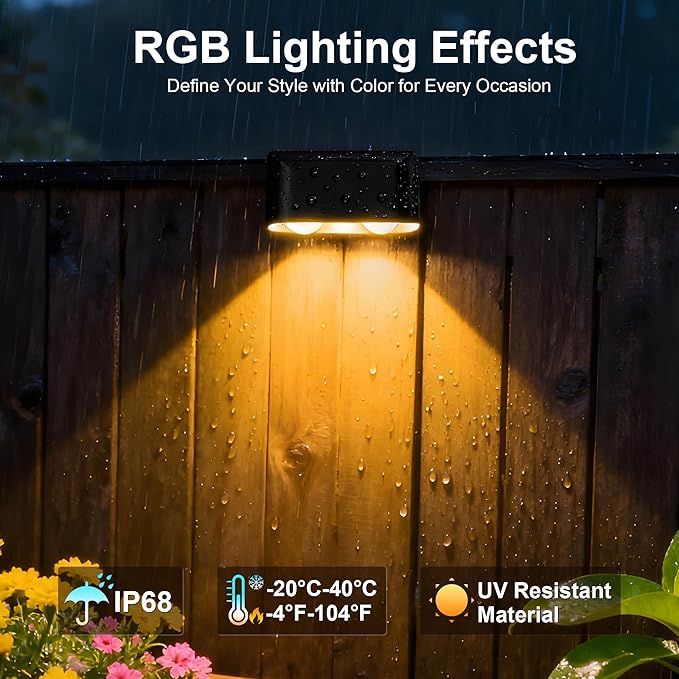 Outdoor Deck Lights 24 Lights Smart Fence Lights Compatible with Alexa &amp Google Home IP65 LED Patio Deck Lighting with Remote Fence Lighting Music Sync for Patio Yard Garden(157.2ft)