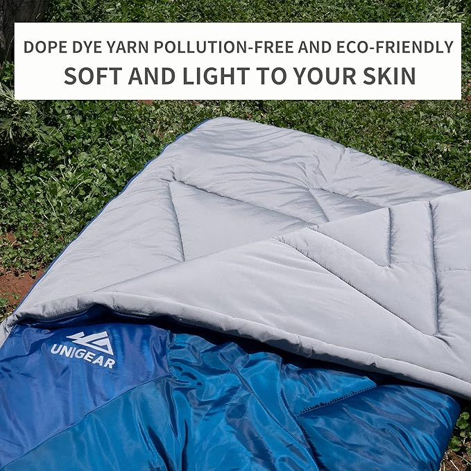 Unigear Camfy Bed 50°F Sleeping Bag– Premium Comfortable Sleeping Bag for Adults and Kids – Lightweight Portable for Warm Weather Camping