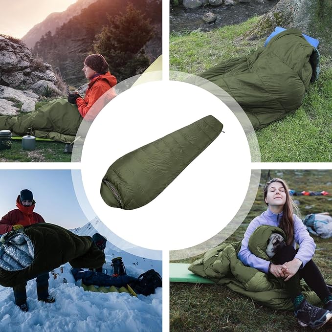 Winter Camping Cocoonn - Down Filled Thermal Sack Adult Outdoor Bedroll Lightweight Insulated Rest Gear Waterproof Cold Climate Slumber System Backpacking Overnight Warmth Solution | for Hiking