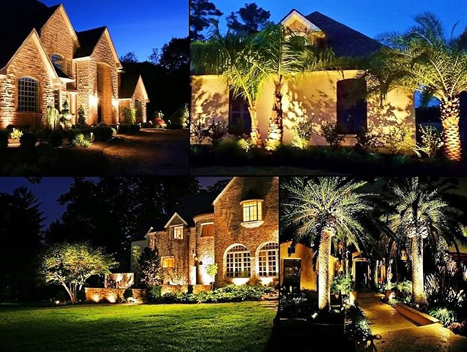 TOVEENEN LED Outdoor Spotlight 12W Warm White Waterproof Landscape Spot Lights for Christmas Yard House Flag Tree Decoration Lighting 120V 12W