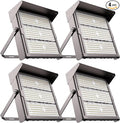 Upgrade 400W Outdoor Flood Lights with Brim AC100-277V LED Stadium Lights 60000Lm (1600W Eqv.)3 Modules IP65 Waterproof Area Lighting with Adjustable U Bracket-4Pack