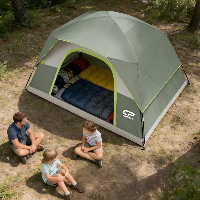 Tents for Camping 6 Person Tent Waterproof Windproof Double Layer Family Camping Tent Easy Setup Dome Tent with Large Mesh Windows &amp Wider Door for Outdoor Camping &amp Hiking