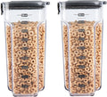 Progressive International ProKeeper+ Clear Plastic Airtight Food Baker's Kitchen Storage Organization Container Canister Set with Magnetic Accessories 2- Piece Set (Cereal 4.5-Quart)