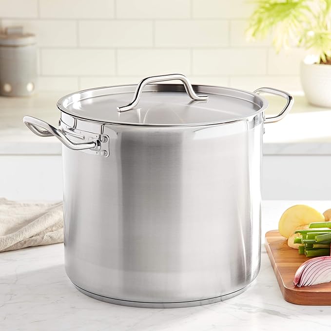 Winware Stainless Steel 16 Quart Stock Pot with Cover Silver