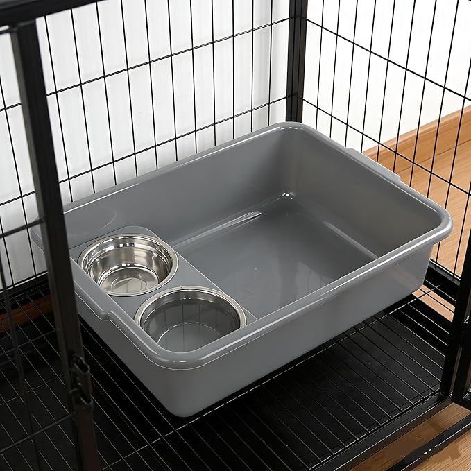 Xyskin 4 Packs 13 Liter Grey Commercial Bus Box Plastic Utility Bus Tub