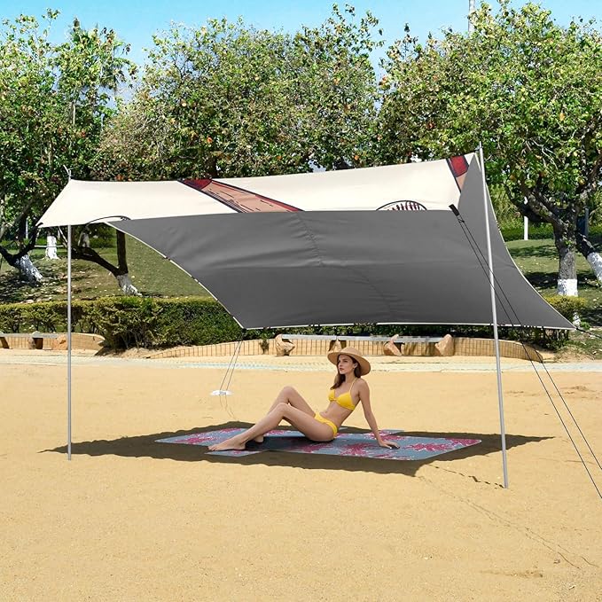 Baseball Baseball Bat Pattern Camping Sun Shelter Beach Tent Portable Beach Sun Shade Outdoor Canopy for Camping Trips Fishing Picnic
