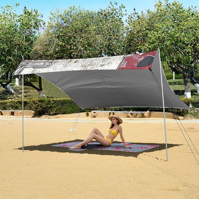 Rugby Pattern (75) Camping Sun Shelter Beach Tent Portable Beach Sun Shade Outdoor Canopy for Camping Trips Fishing Picnic