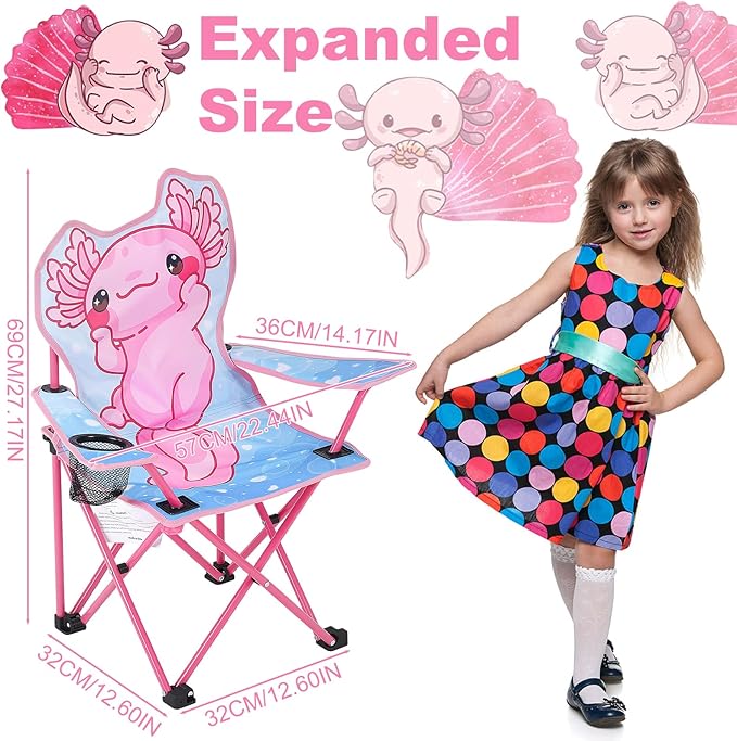 KABOER Kids Outdoor Folding Lawn and Camping Chair with Cup Holder and Carrying Bag Children's Camping Chairs