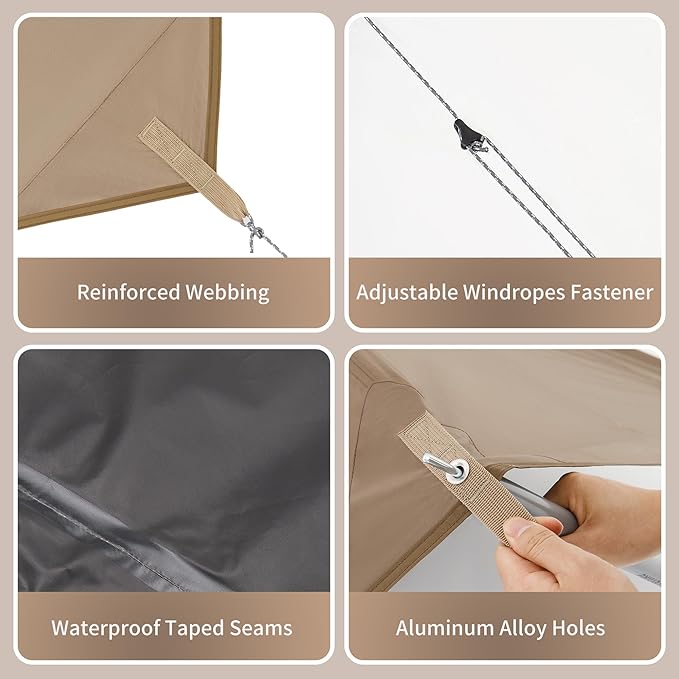Naturehike Cloud Skies Camping Tent Tarp with Poles Waterproof PU 18000mm+ Rain Shelter Anti-UV UPF2000+ Camping Sun Shelter Canopy