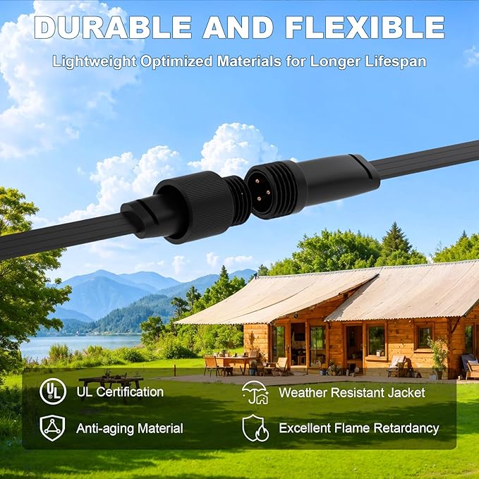 Driver Module Signal Booster Compatible with Govee Permanent Outdoor Light Pro Models H706A H706B and H706C Supporting Transmission Distances up to 200 feet. （Male to Female）